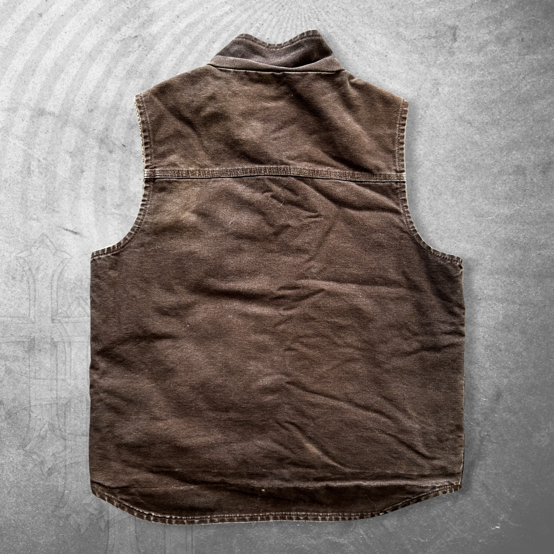 Faded Mocha Brown Carhartt Work Vest 2000s (M)