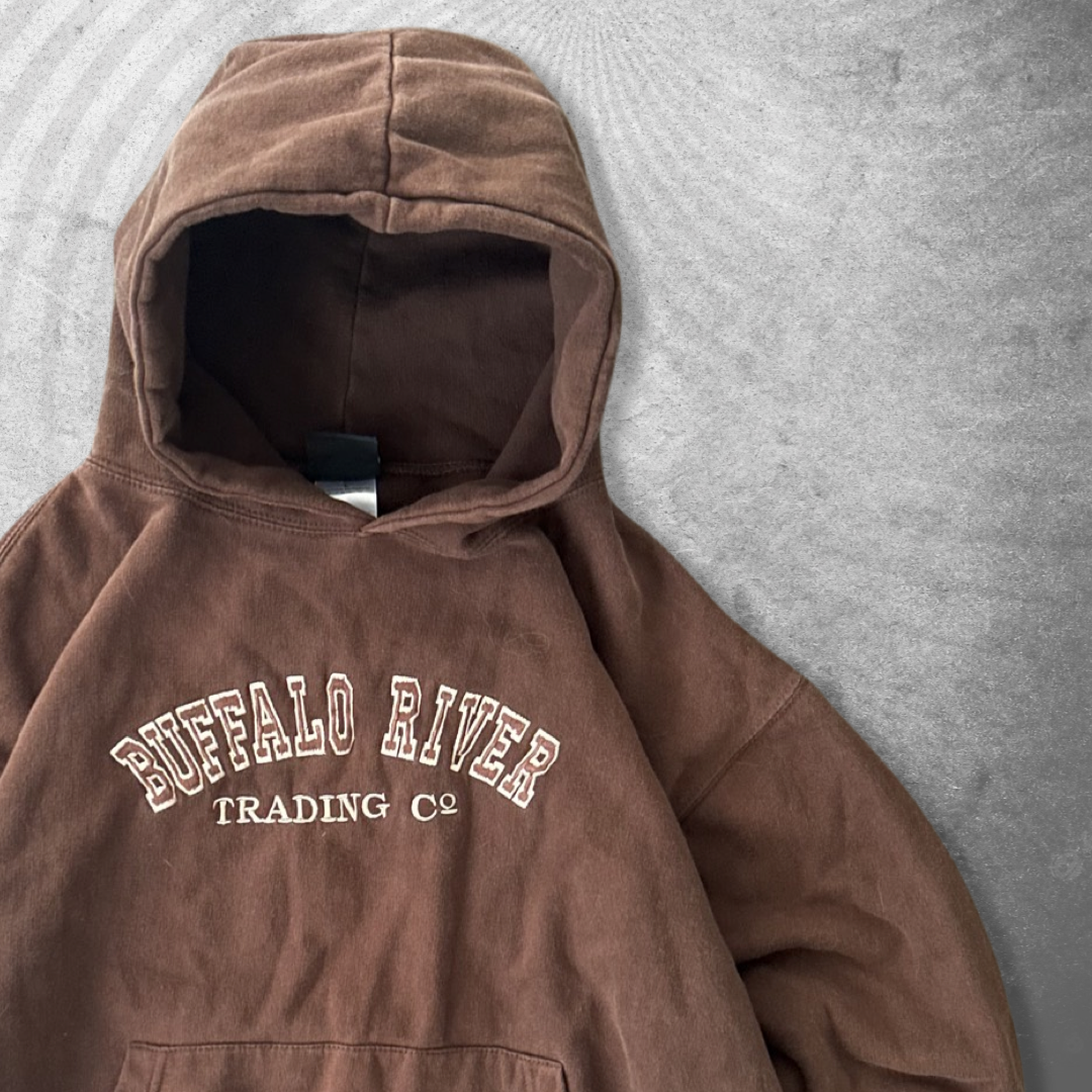 Mocha Brown Buffalo River Hoodie 1990s (S)