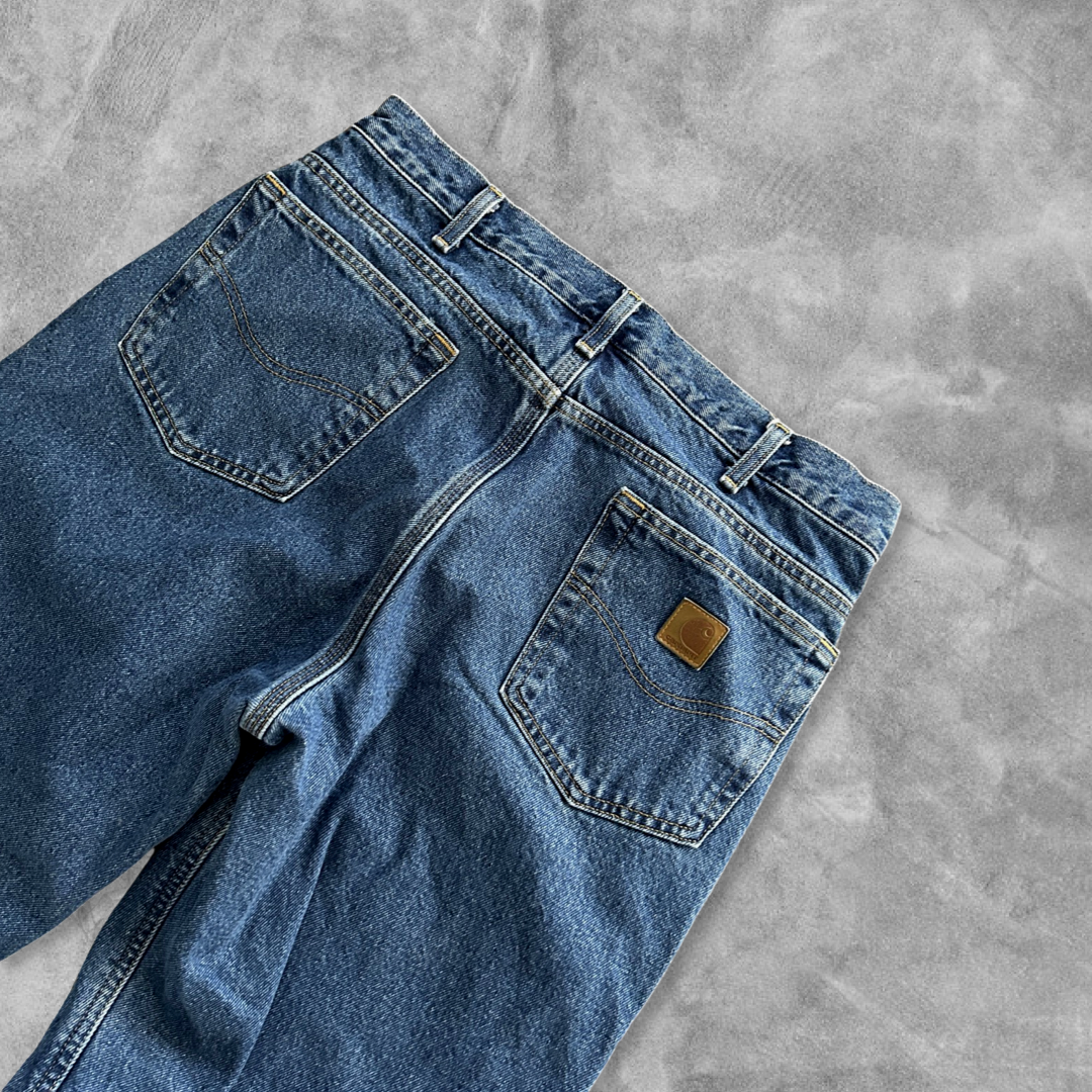 Denim Carhartt Flannel Lined Jeans 1990s (35x32)