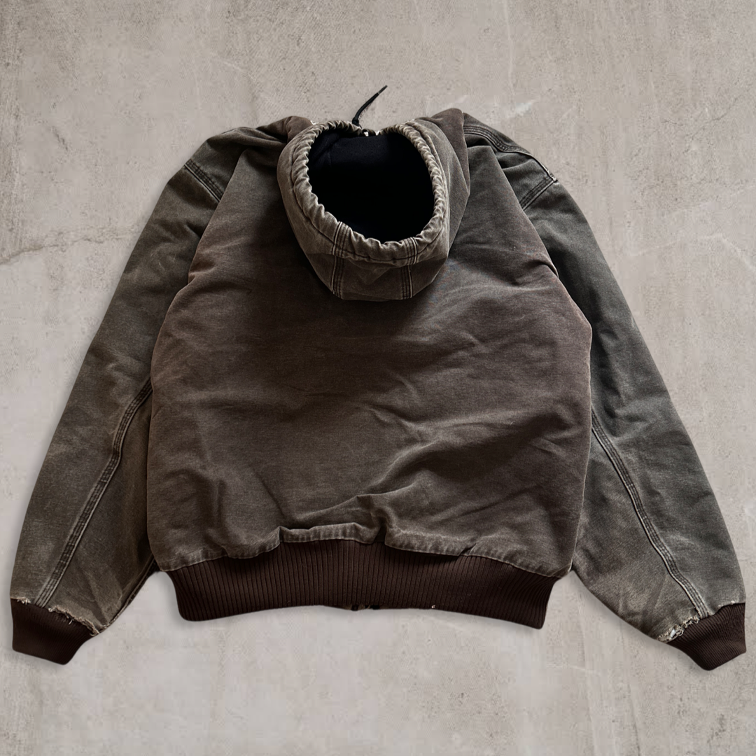 Faded Brown Carhartt Hooded Jacket 1990s (M)