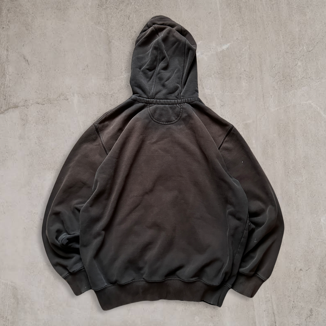 Faded Distressed Black Carhartt Hoodie 2000s (M)