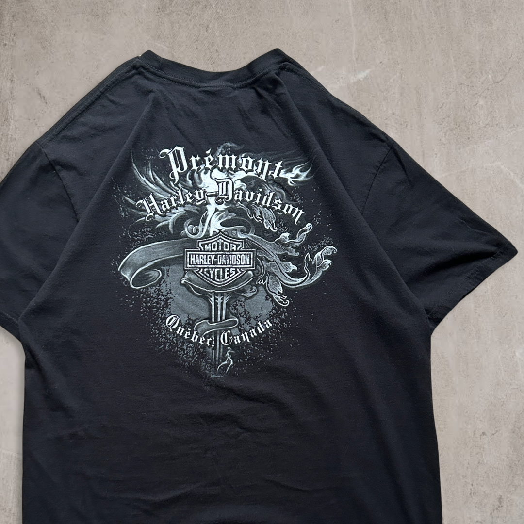 Black Harley Biker Shirt 2000s (L)