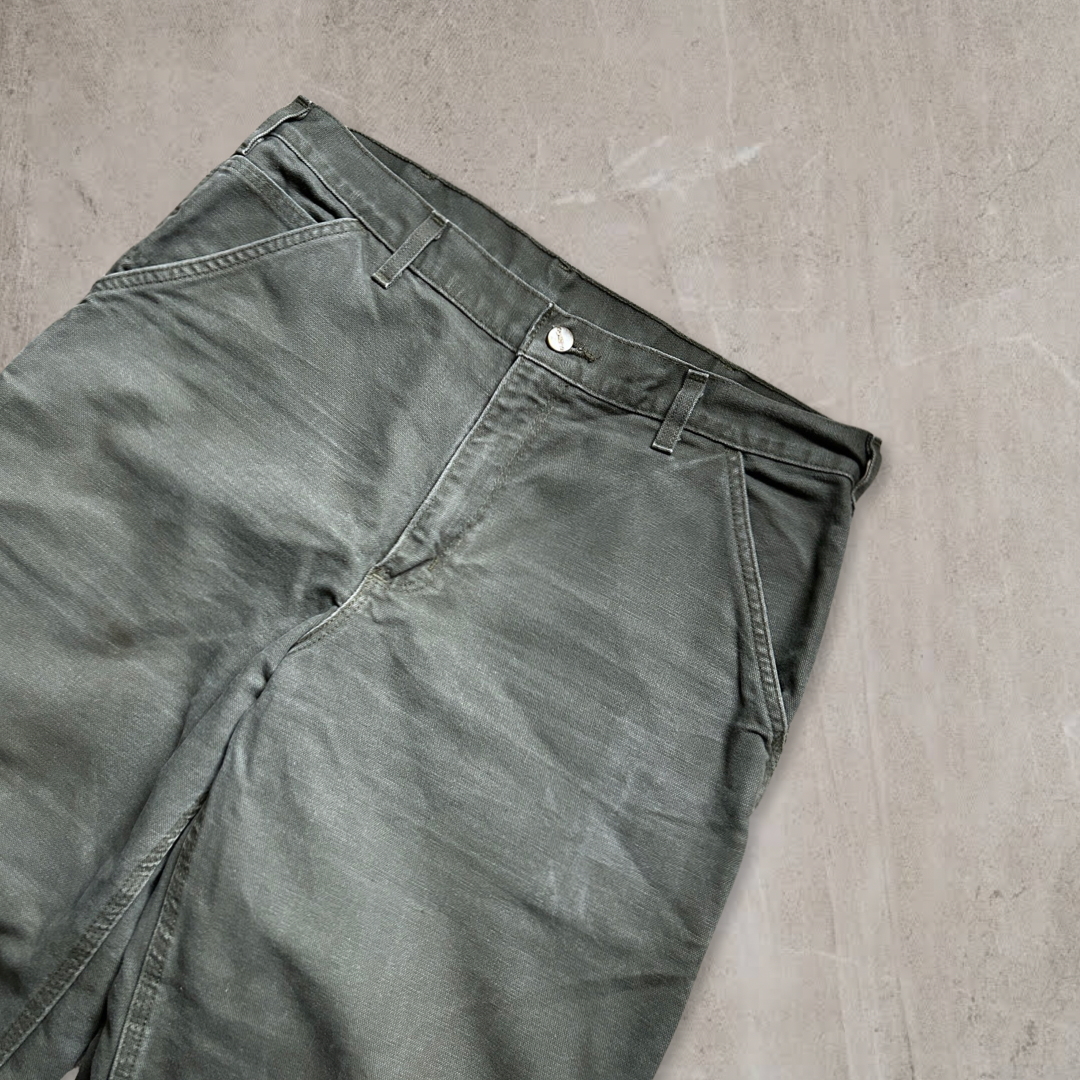 Faded Moss Green Carhartt Carpenter Pants 2000s (34x30)