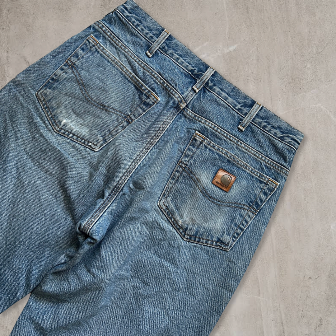 Faded Carhartt Jeans Fleece Lined 1990s (32x32)
