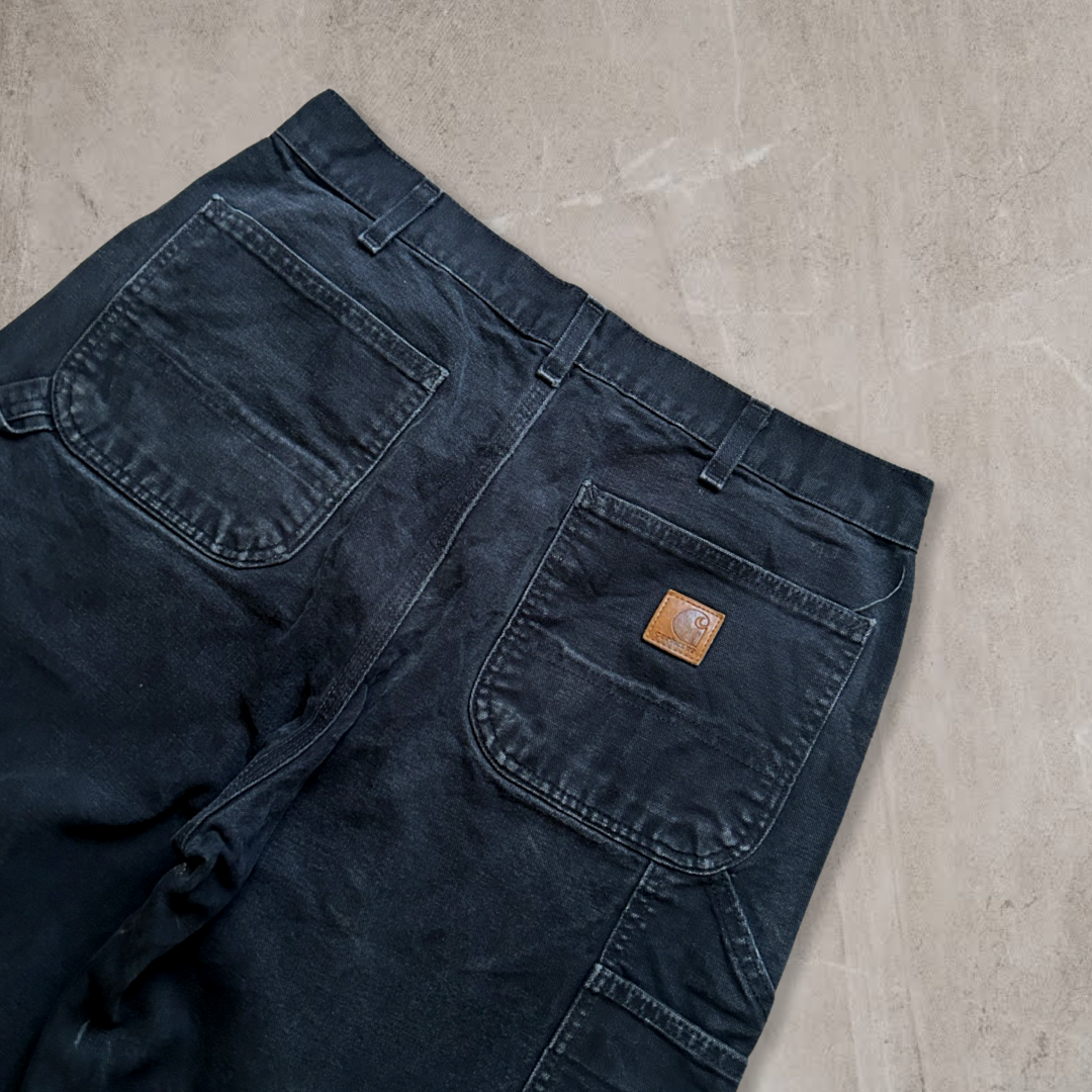 Distressed Black Carhartt Carpenter Pants 2000s (34x33)