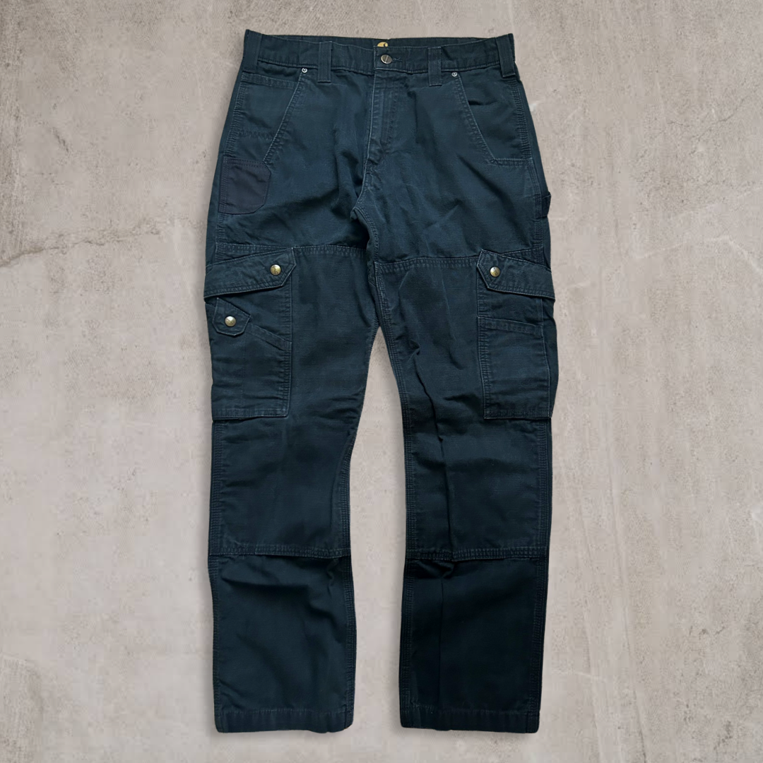 Black Carhartt Double Knee Cargo Pants 2000s (32x32)