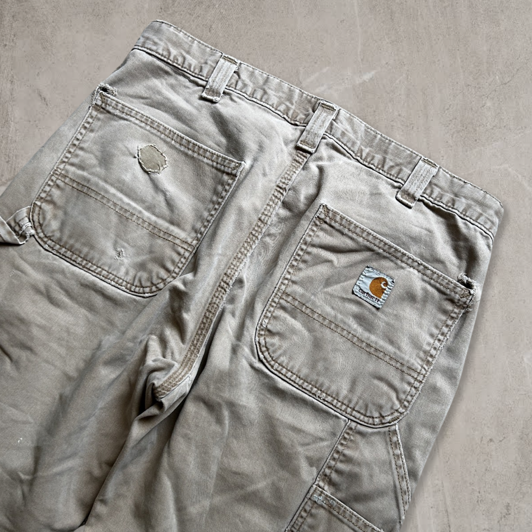 Faded Distressed Tan Carhartt Carpenter Pants 2000s (33x30)
