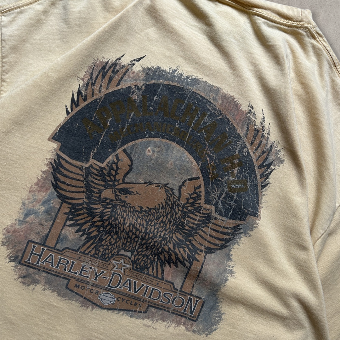 Faded Yellow Harley Shirt 2000s (XL)