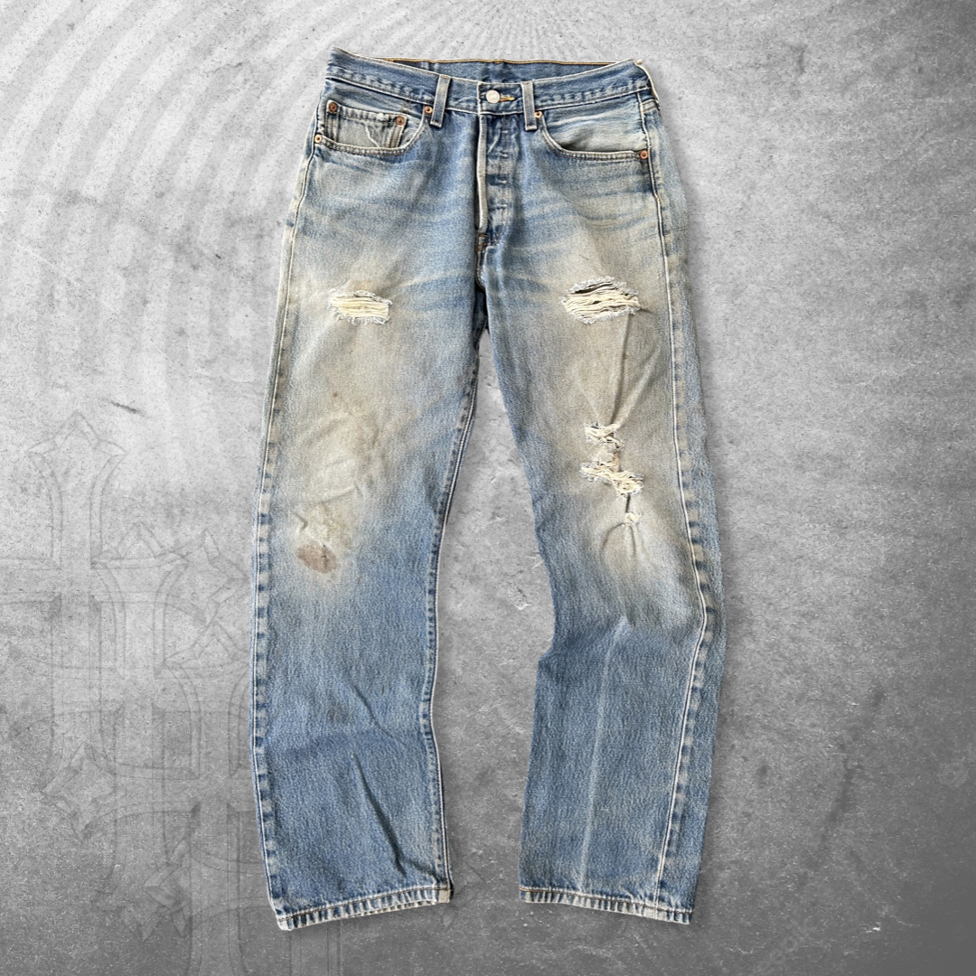 Faded Distressed Levi’s 501 Jeans 1990s (30x30)