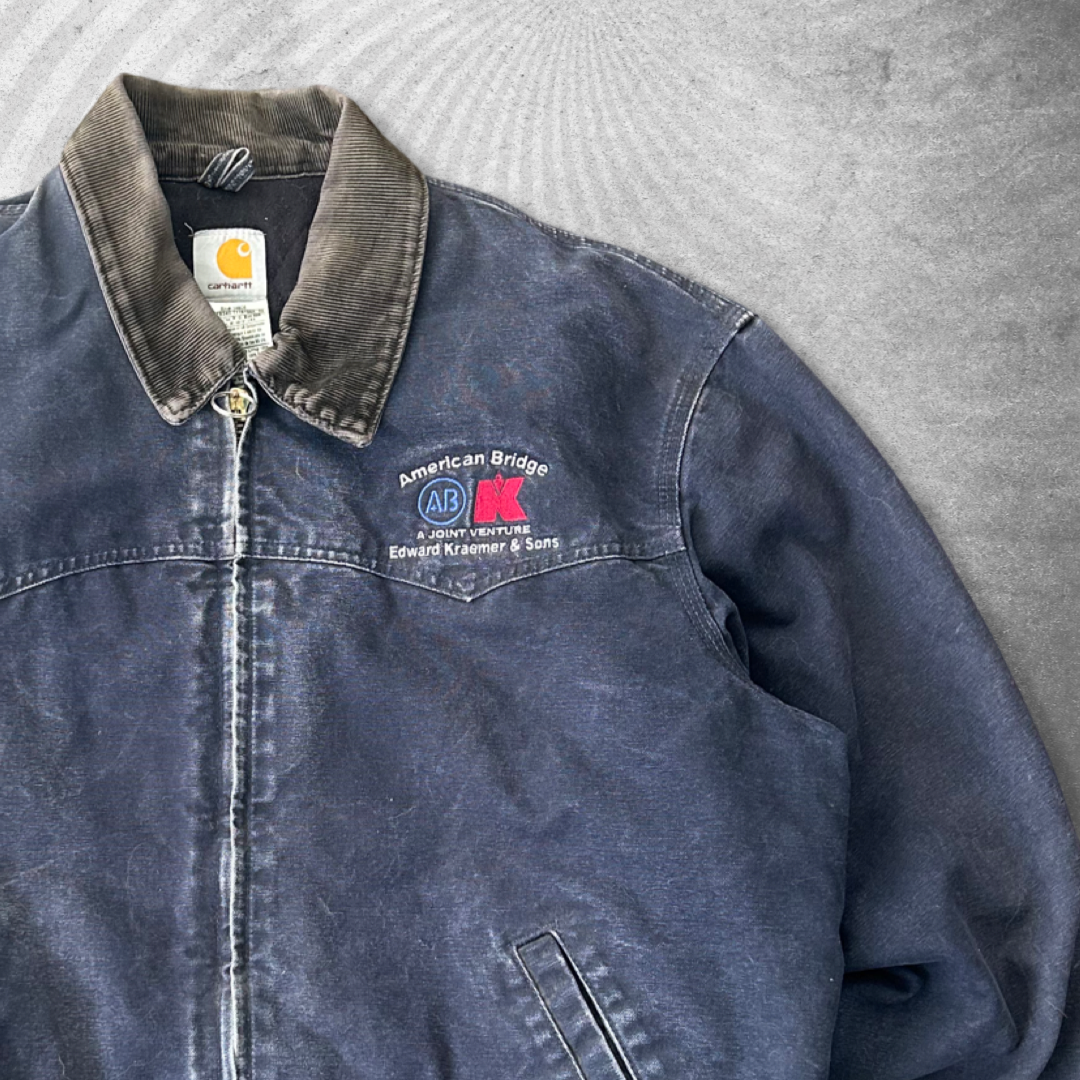 Faded Navy Blue Carhartt Santa Fe Jacket 1990s (XL)
