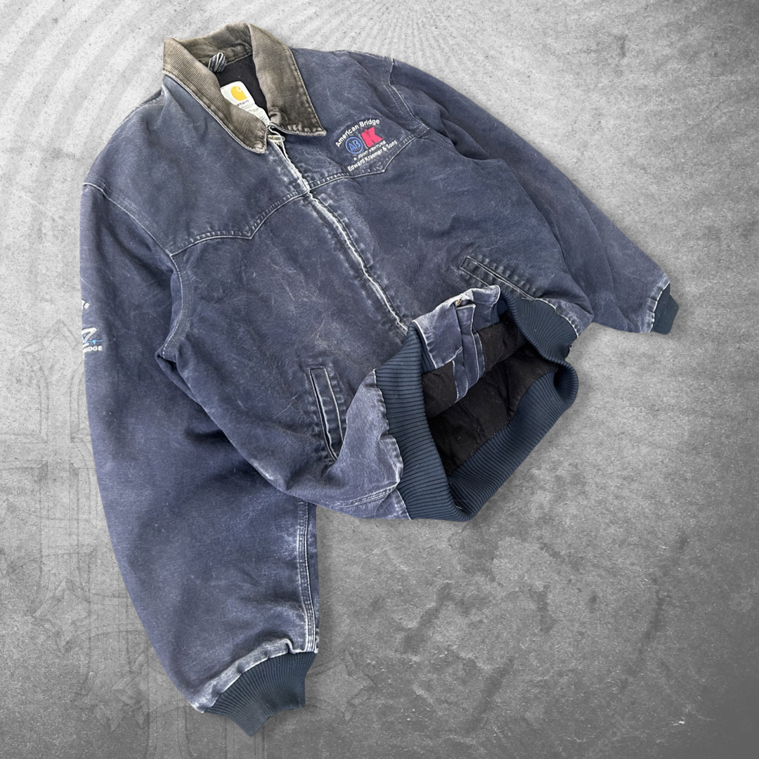 Faded Navy Blue Carhartt Santa Fe Jacket 1990s (XL)