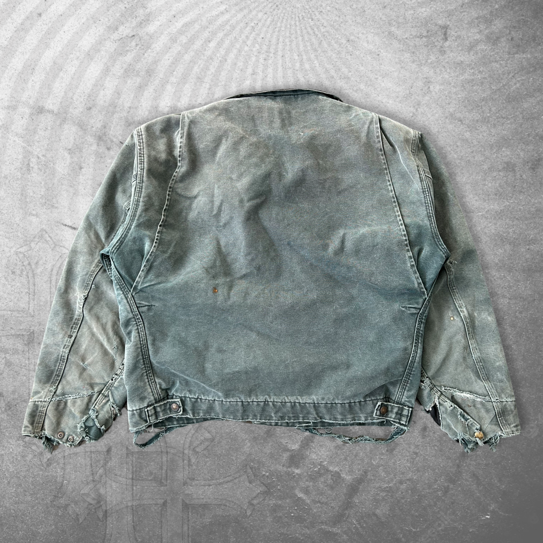 Thrashed Faded Moss Green Carhartt Detroit Jacket 1990s (M/L)