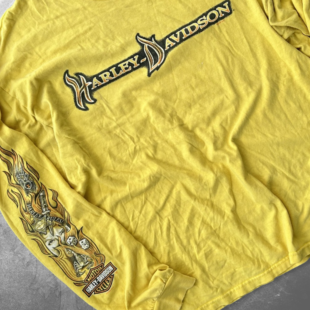 Yellow Harley Davidson Long Sleeve Shirt 2006 (L)