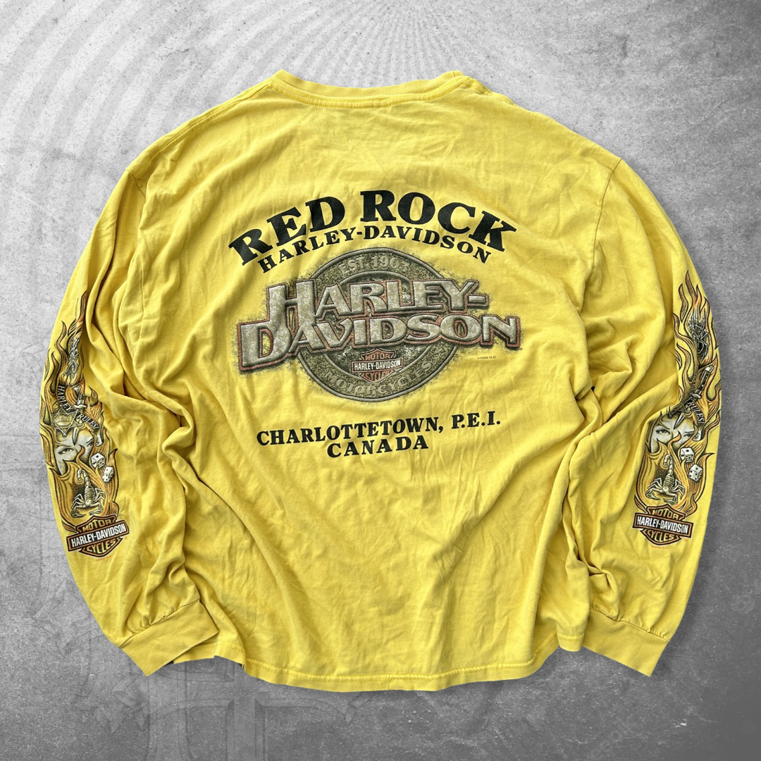 Yellow Harley Davidson Long Sleeve Shirt 2006 (L)