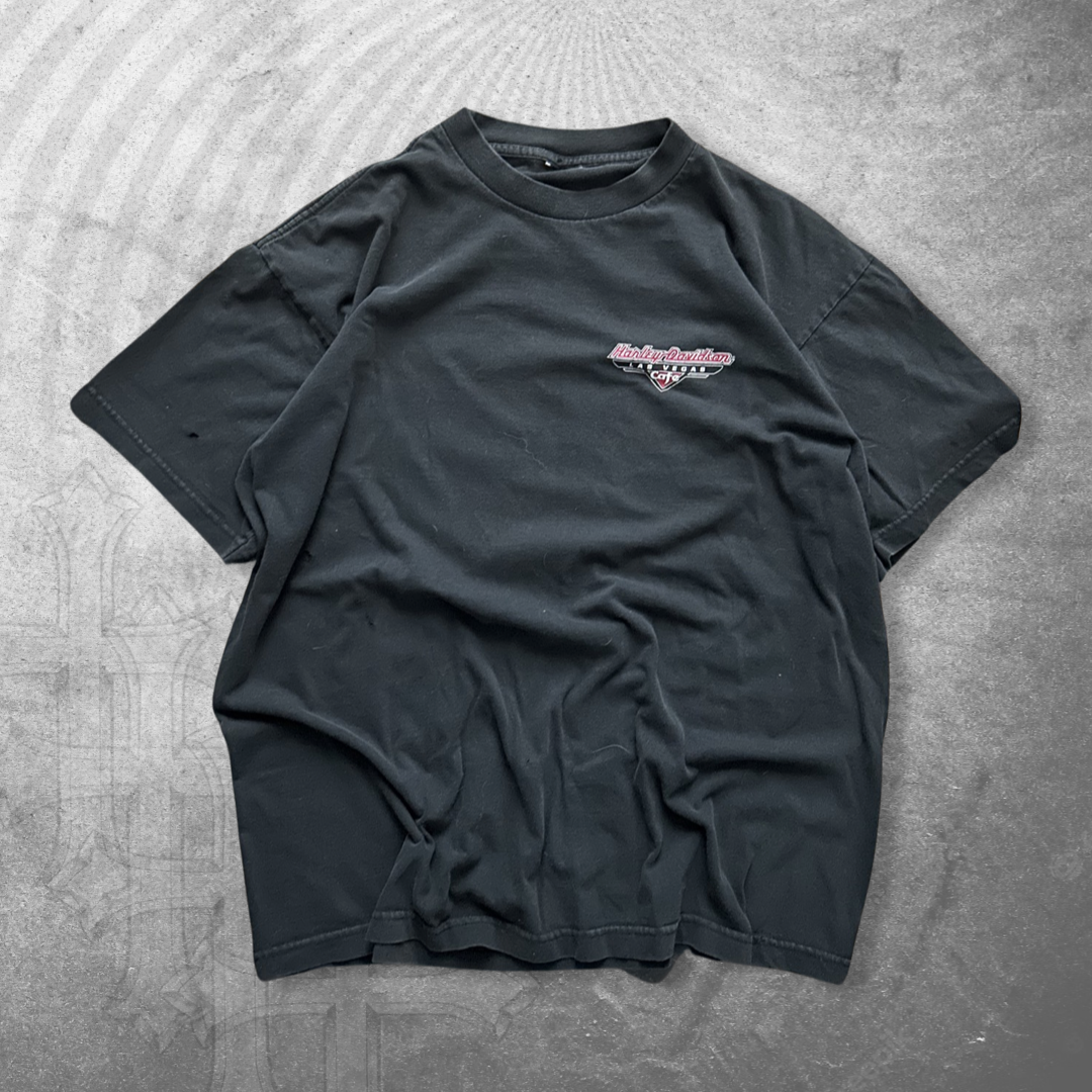 Black Harley Cafe Lightning Shirt 1990s (M/L)