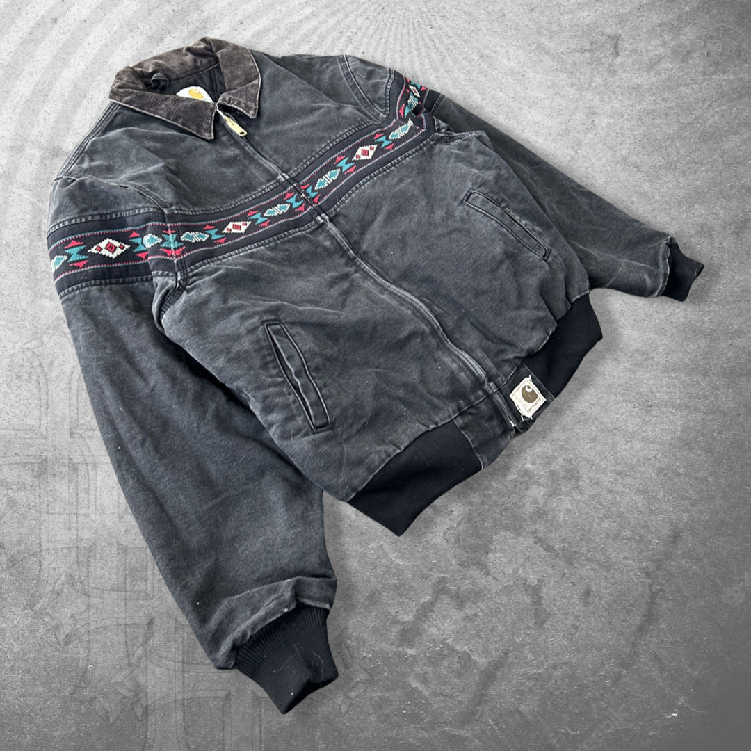 Faded Black Carhartt Aztec Jacket 1990s (L)