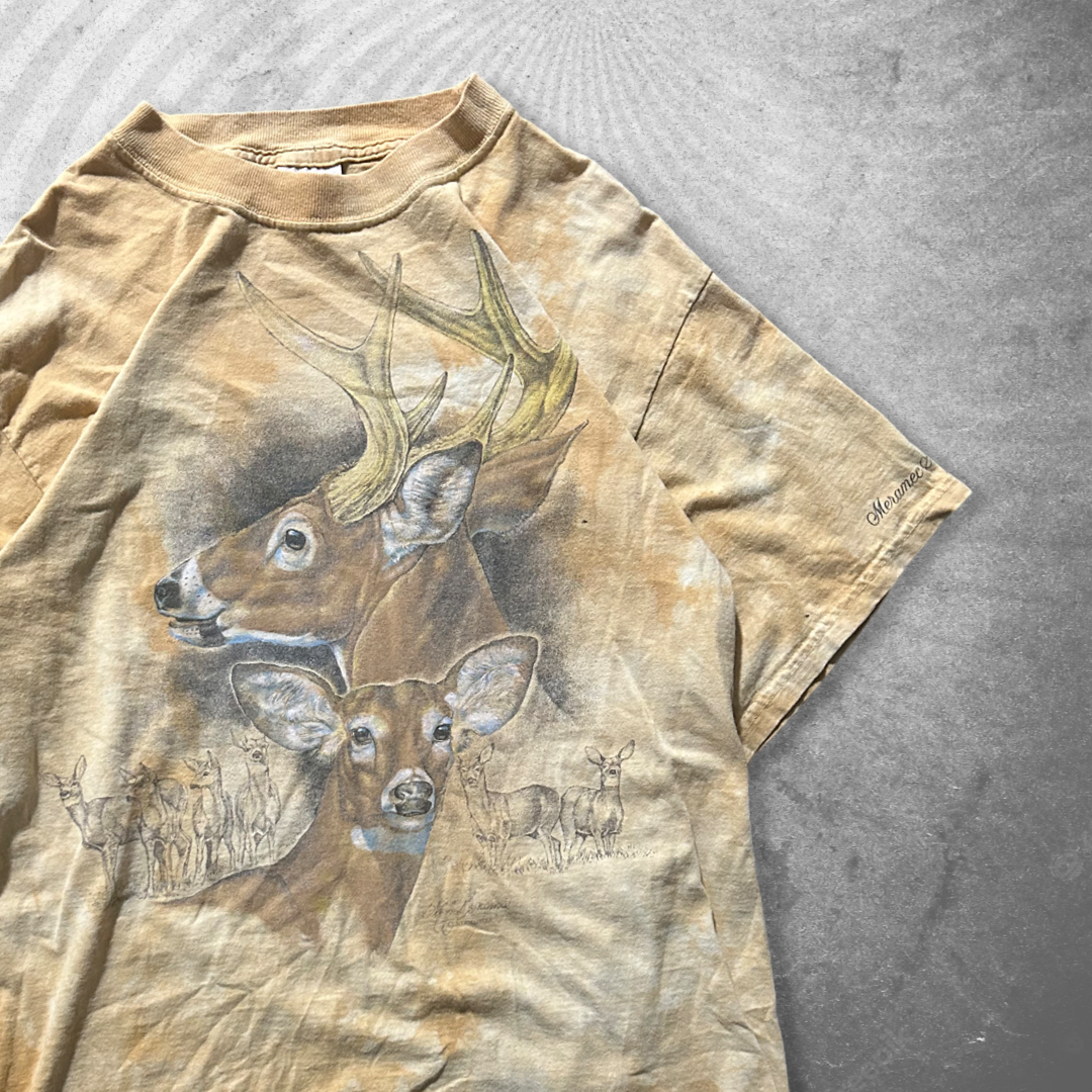 Faded Yellow Deer Nature Shirt 1990s (M)