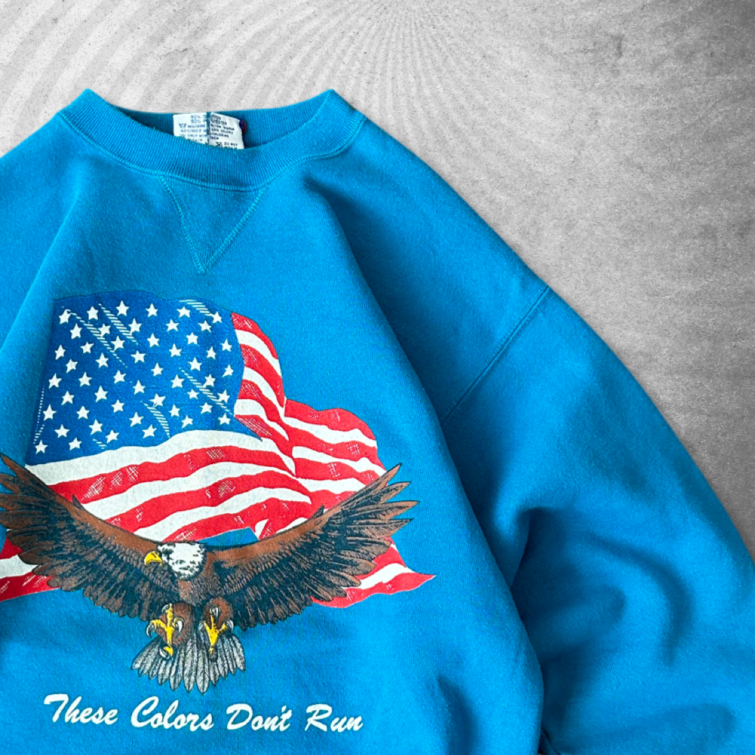Ocean Blue Eagle Sweatshirt 1990s (M)