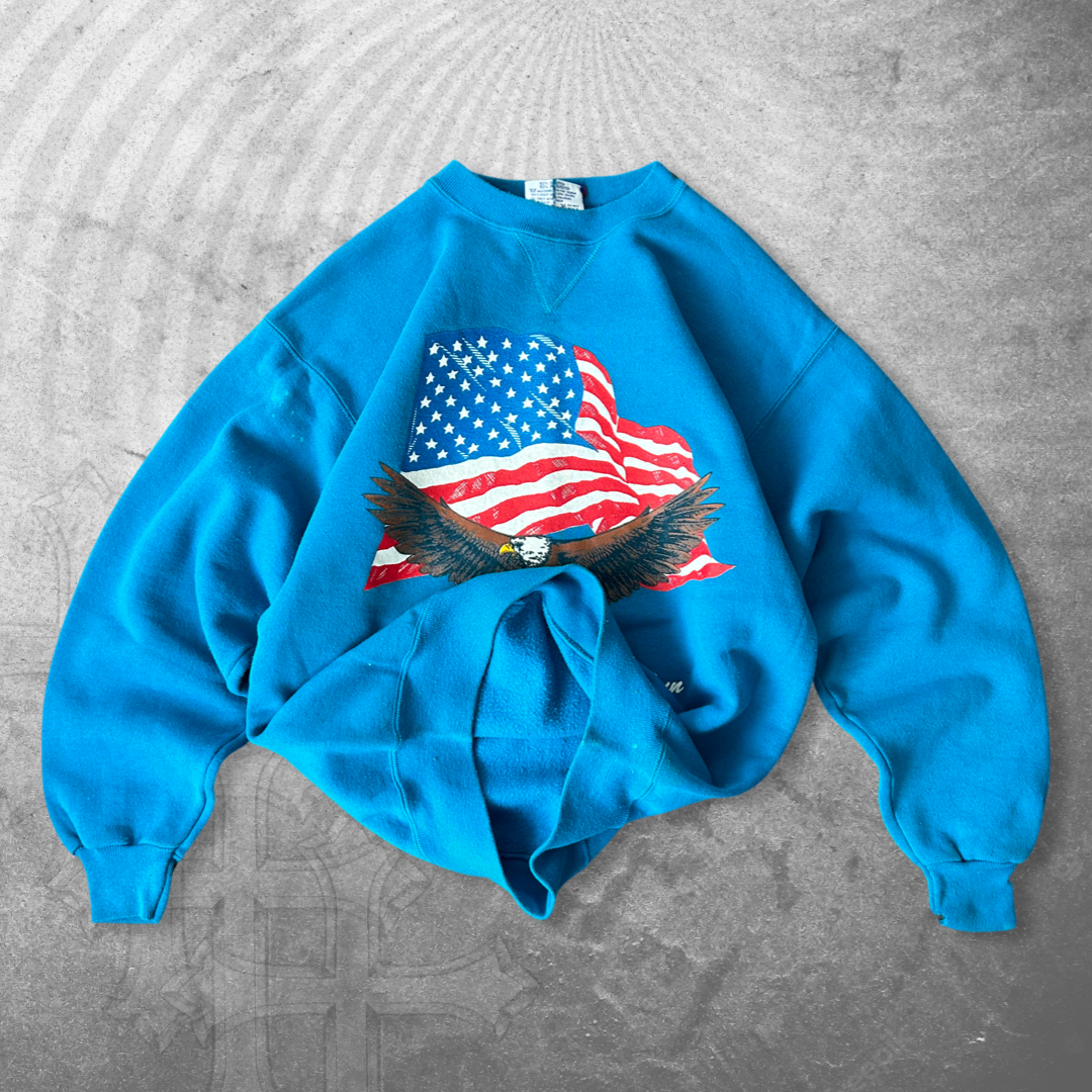 Ocean Blue Eagle Sweatshirt 1990s (M)
