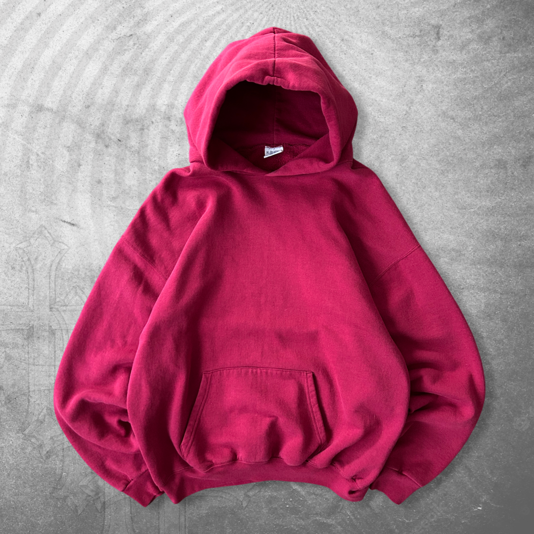 Maroon Blank Hoodie 1990s (XL)