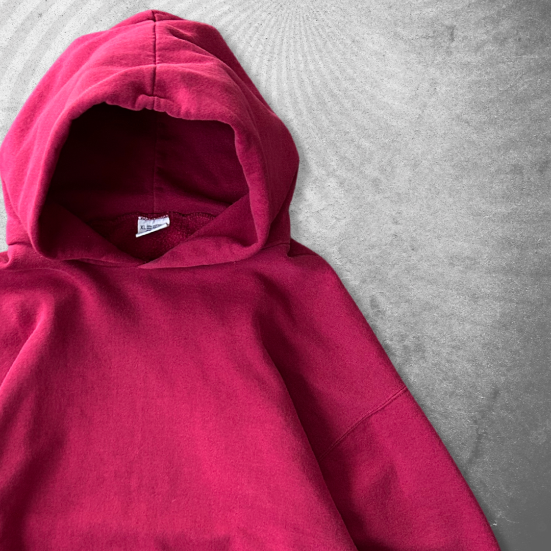 Maroon Blank Hoodie 1990s (XL)