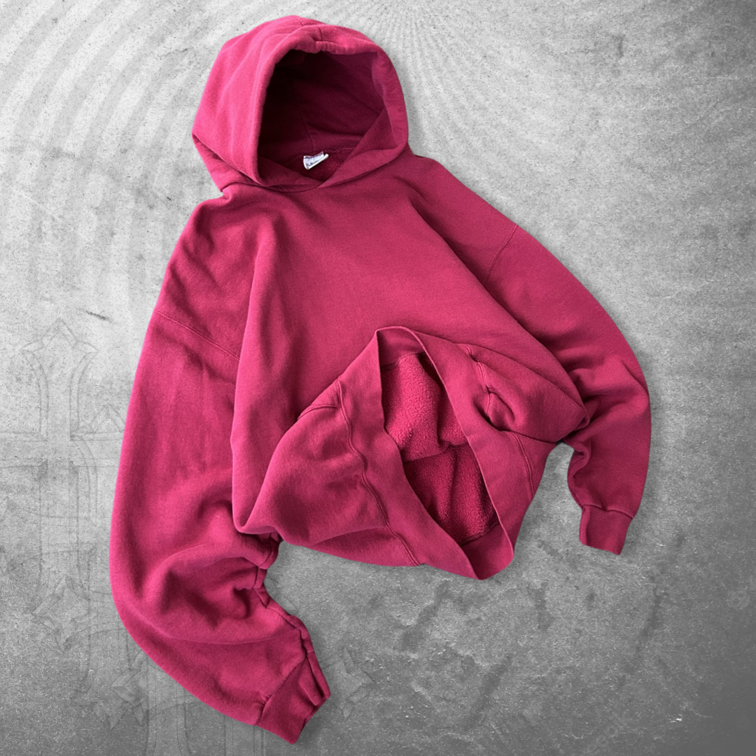 Maroon Blank Hoodie 1990s (XL)