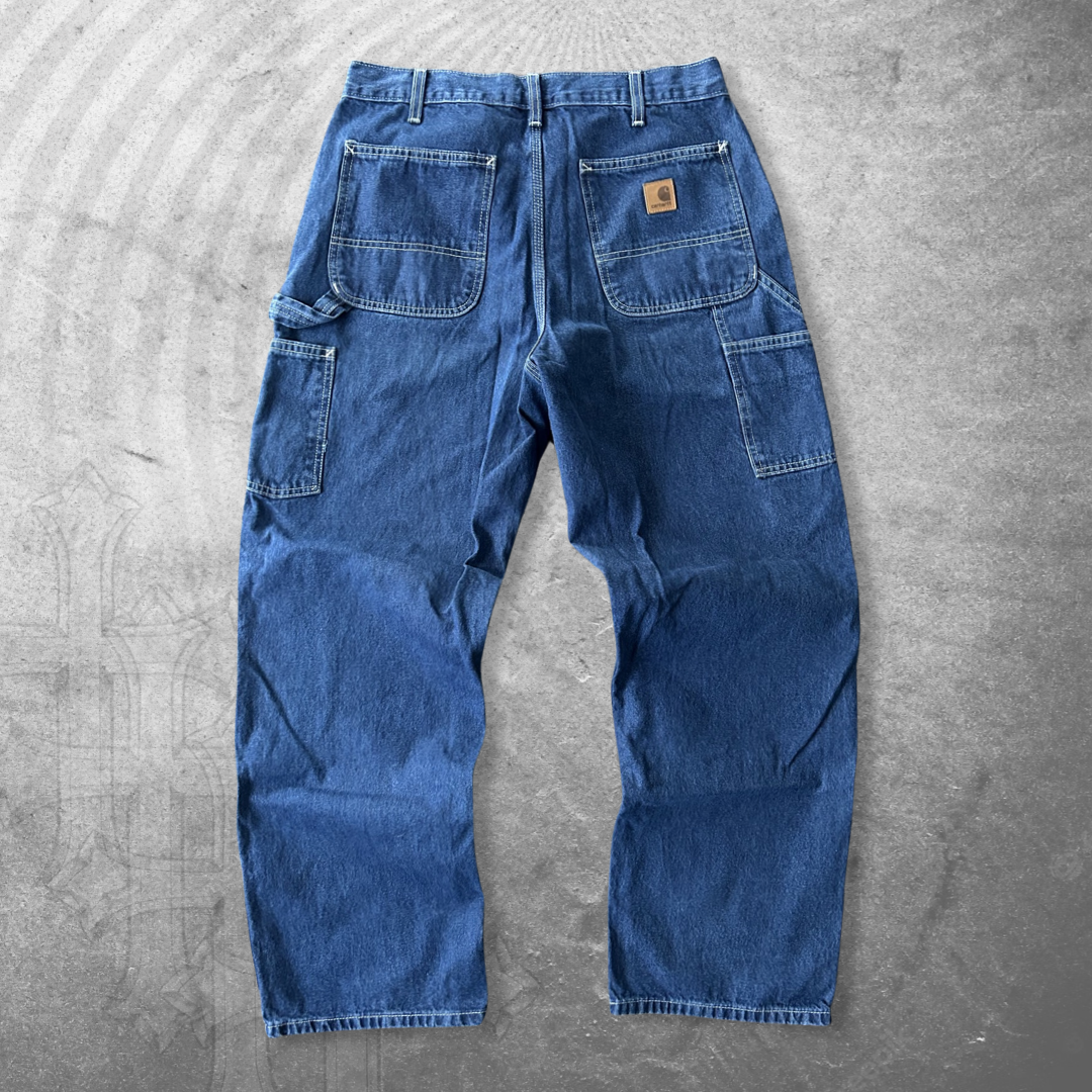 Dark Wash Carhartt Carpenter Jeans 1990s (34x30)