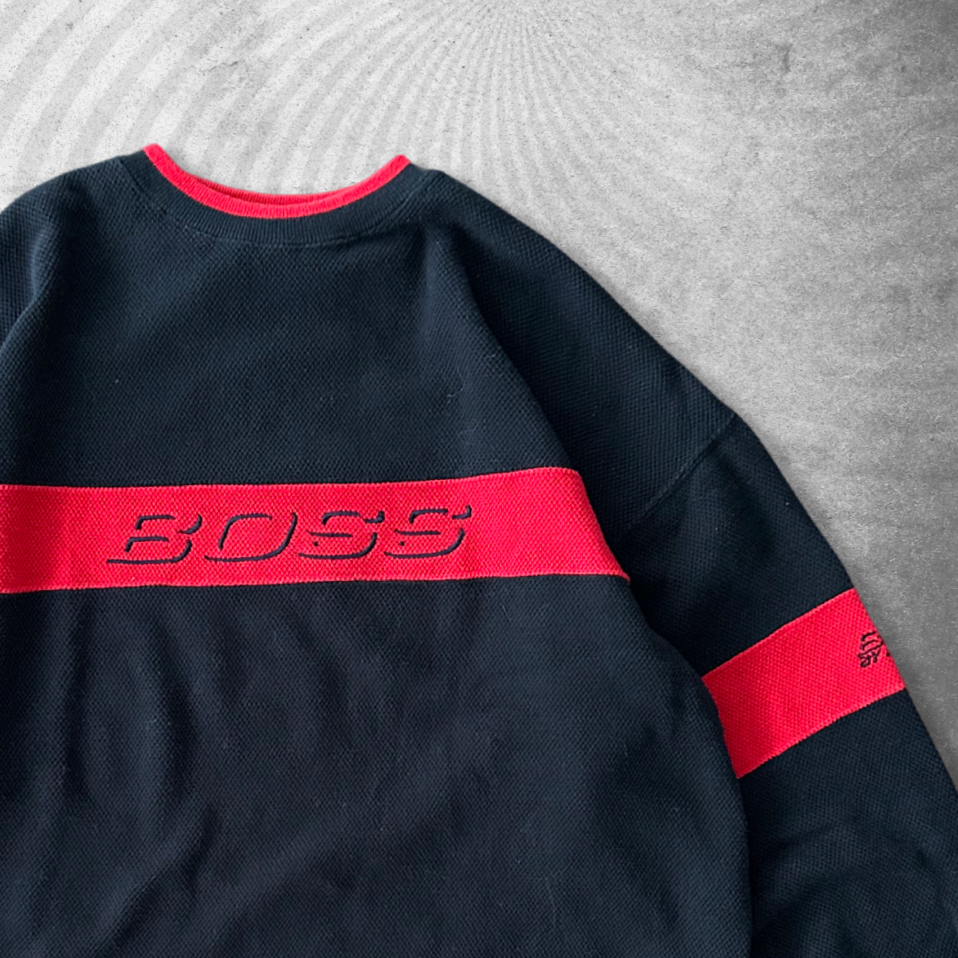 Black/Red Boss Sweatshirt 2000s (S)