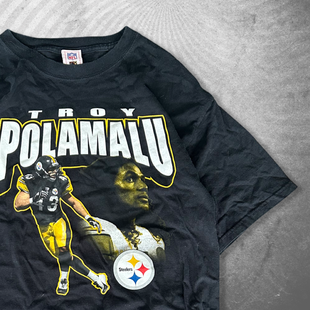 Black Troy Polamalu Steelers Shirt 2000s (L)