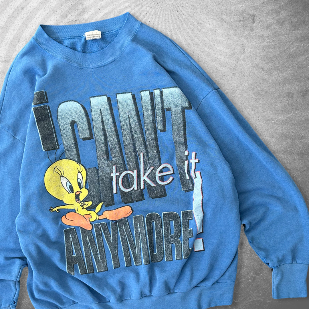 Distressed Blue Tweaty Bird Sweatshirt 1990s (L)
