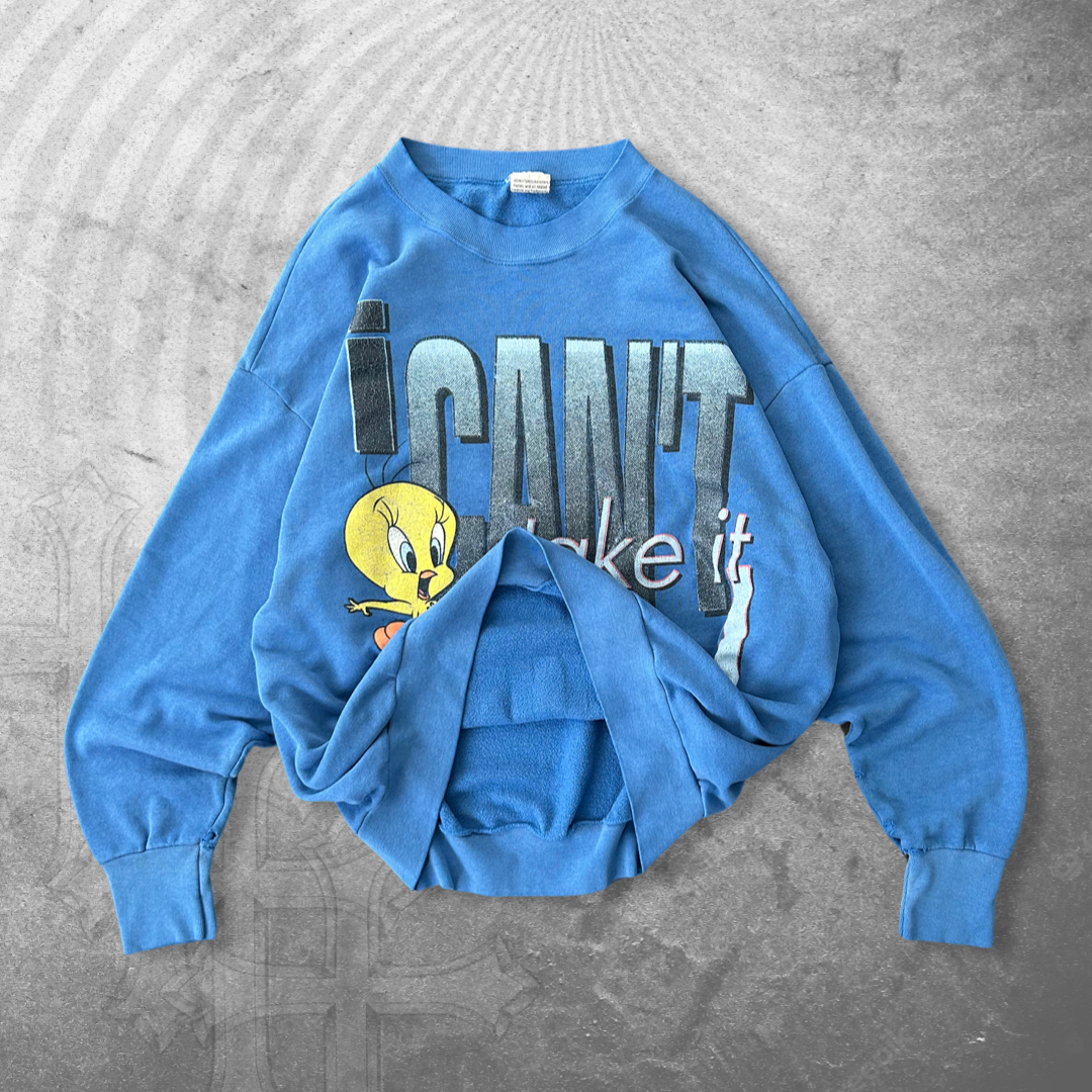 Distressed Blue Tweaty Bird Sweatshirt 1990s (L)