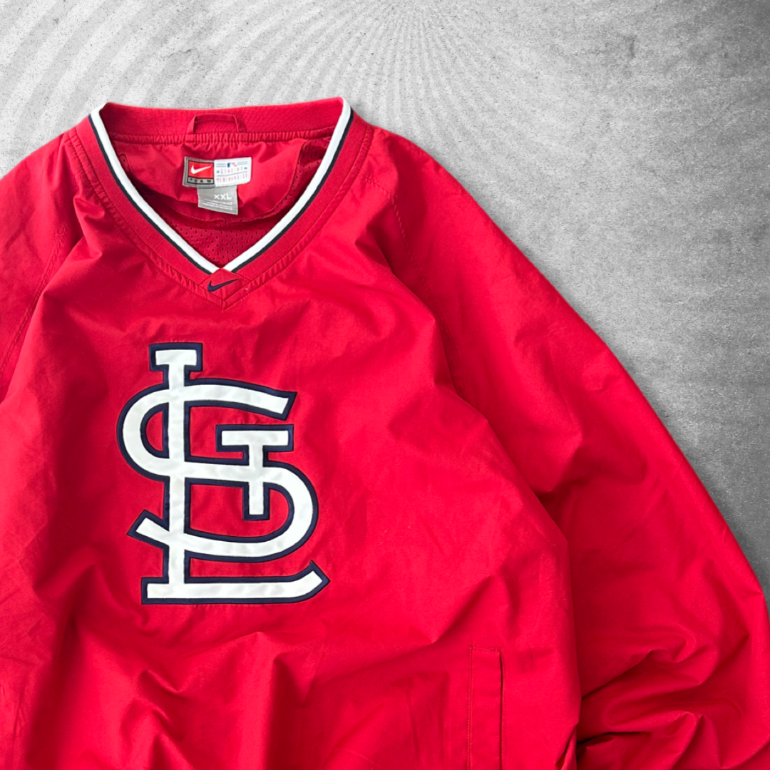Red Nike Center Swoosh St Louis Cardinals Pullover 2000s (XXL)