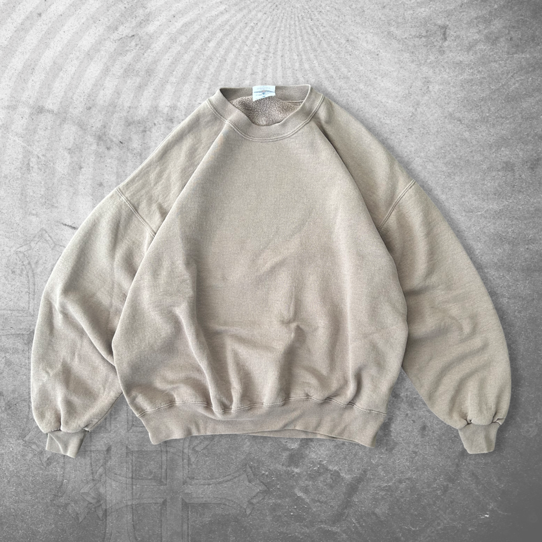 Light Brown Blank Sweatshirt 1990s (XL)