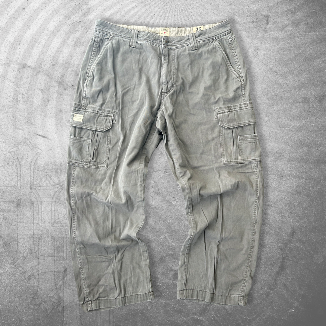 Baggy Grey Cargo Pants 1990s (36x30)