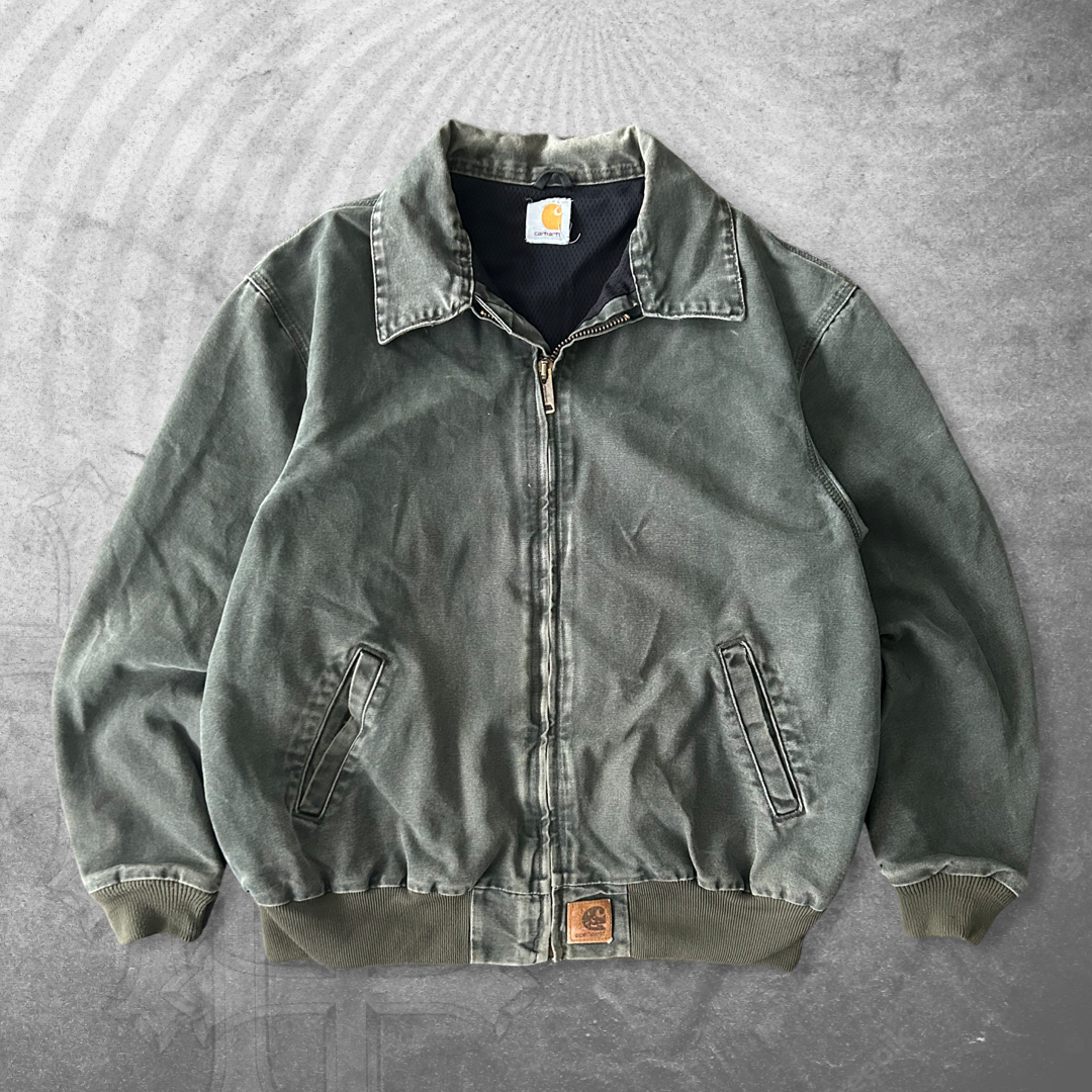 Moss Green Carhartt Bomber Jacket 1990s (XL)