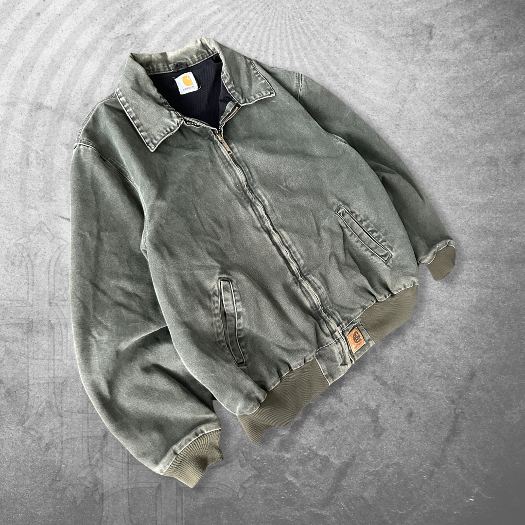 Moss Green Carhartt Bomber Jacket 1990s (XL)