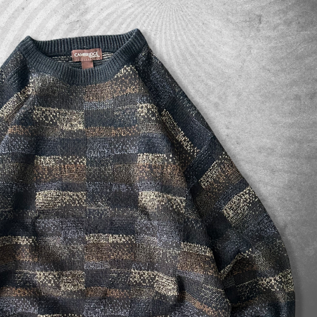 Earth Tone Pattern Sweater 1990s (L)