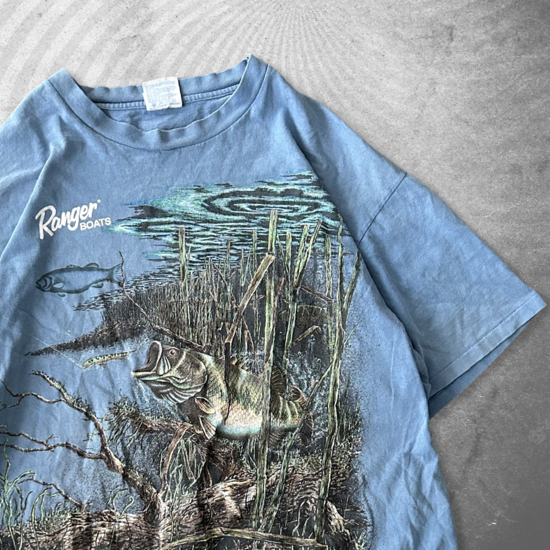 Blue Ranger Bass Mega Print Shirt 1990s (XL)