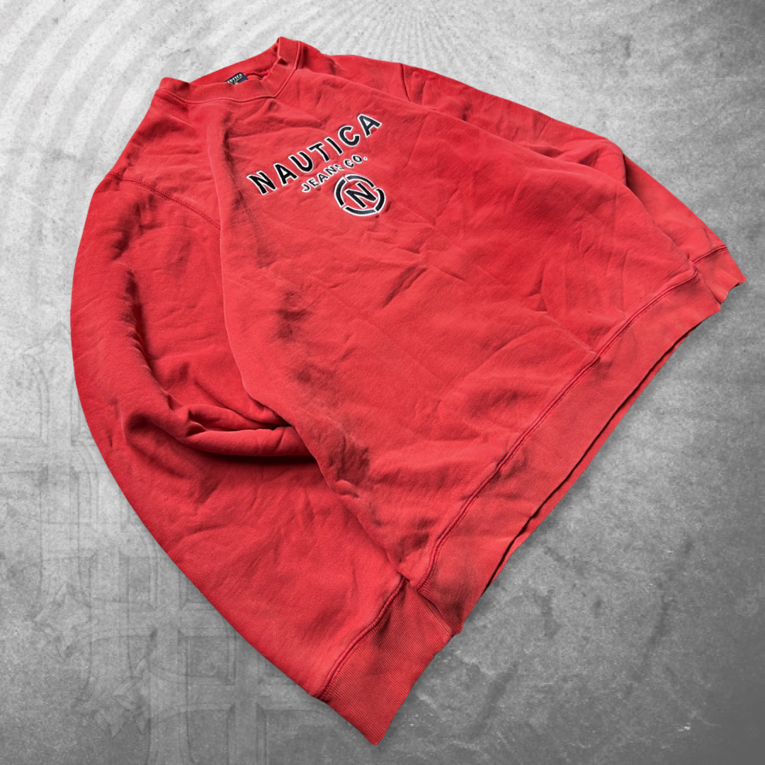 Red Nautica Sweatshirt 1990s (L)