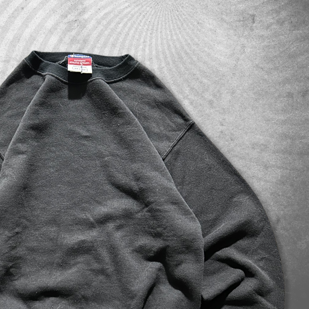 Faded Black Champion Sweatshirt 2000s (XS)