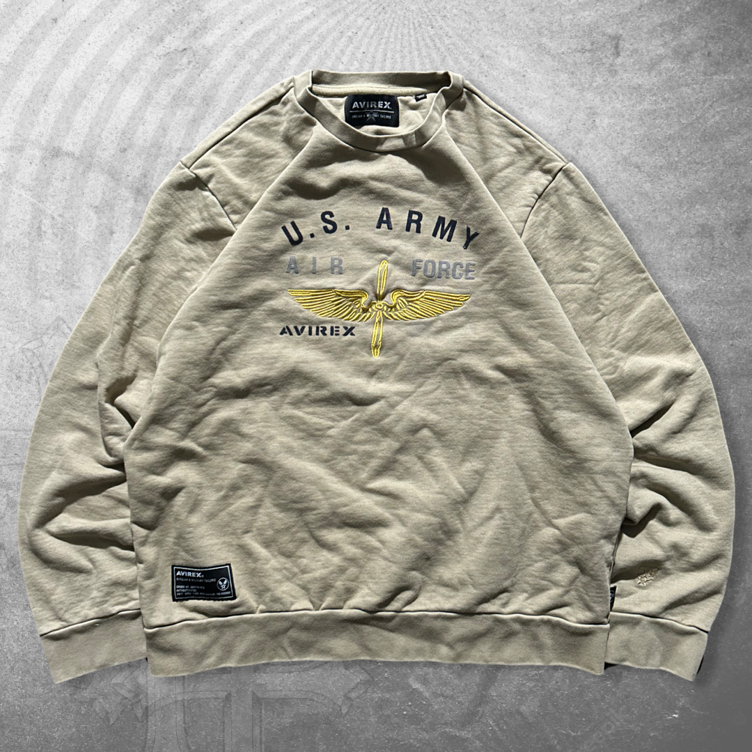 Light Brown Avirex Sweatshirt 2000s (L)