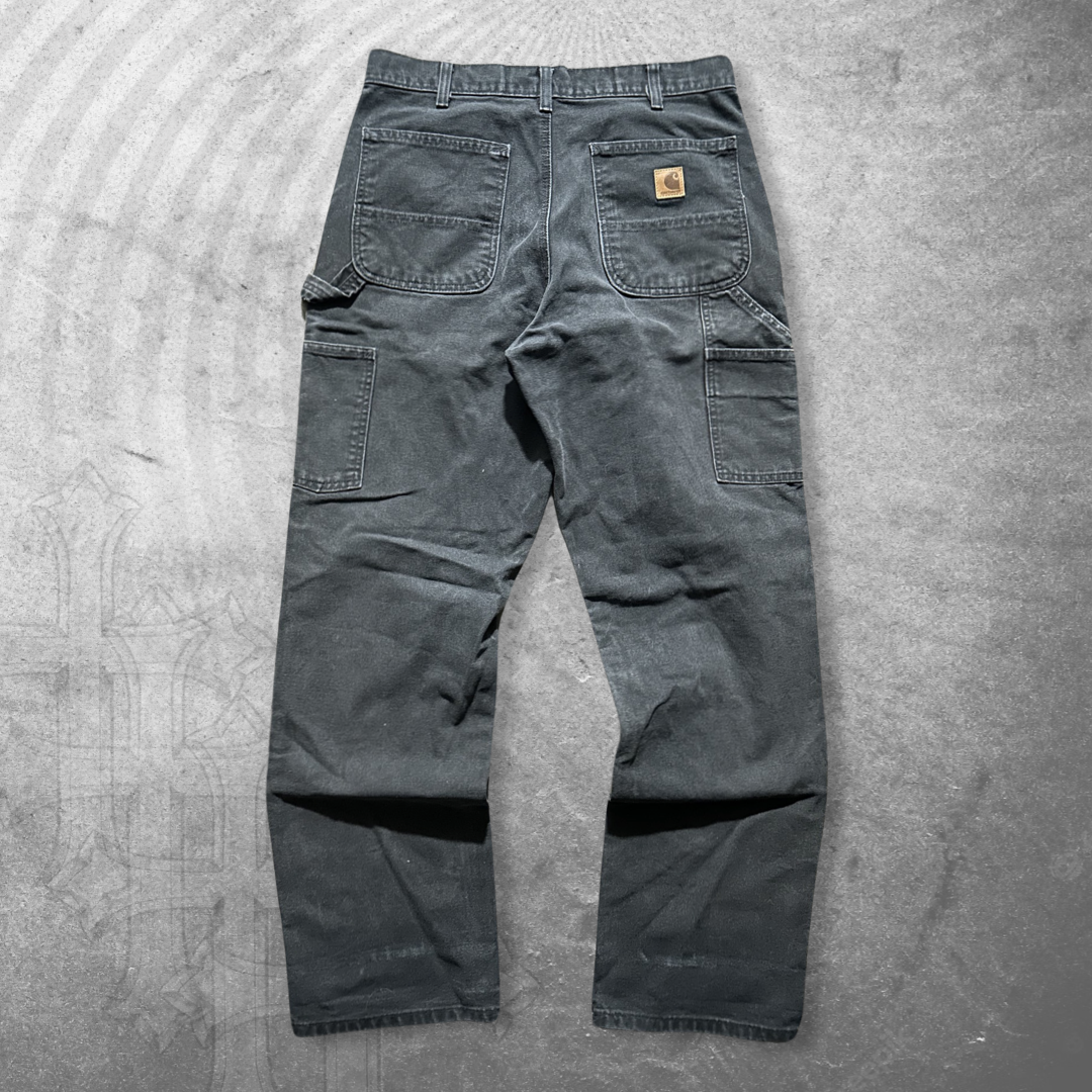 Faded Black Carhartt Carpenter Pants 1990s (32x34)