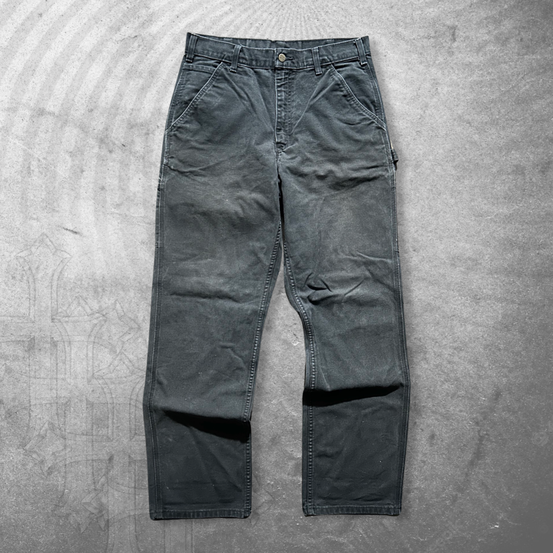 Faded Black Carhartt Carpenter Pants 1990s (32x34)