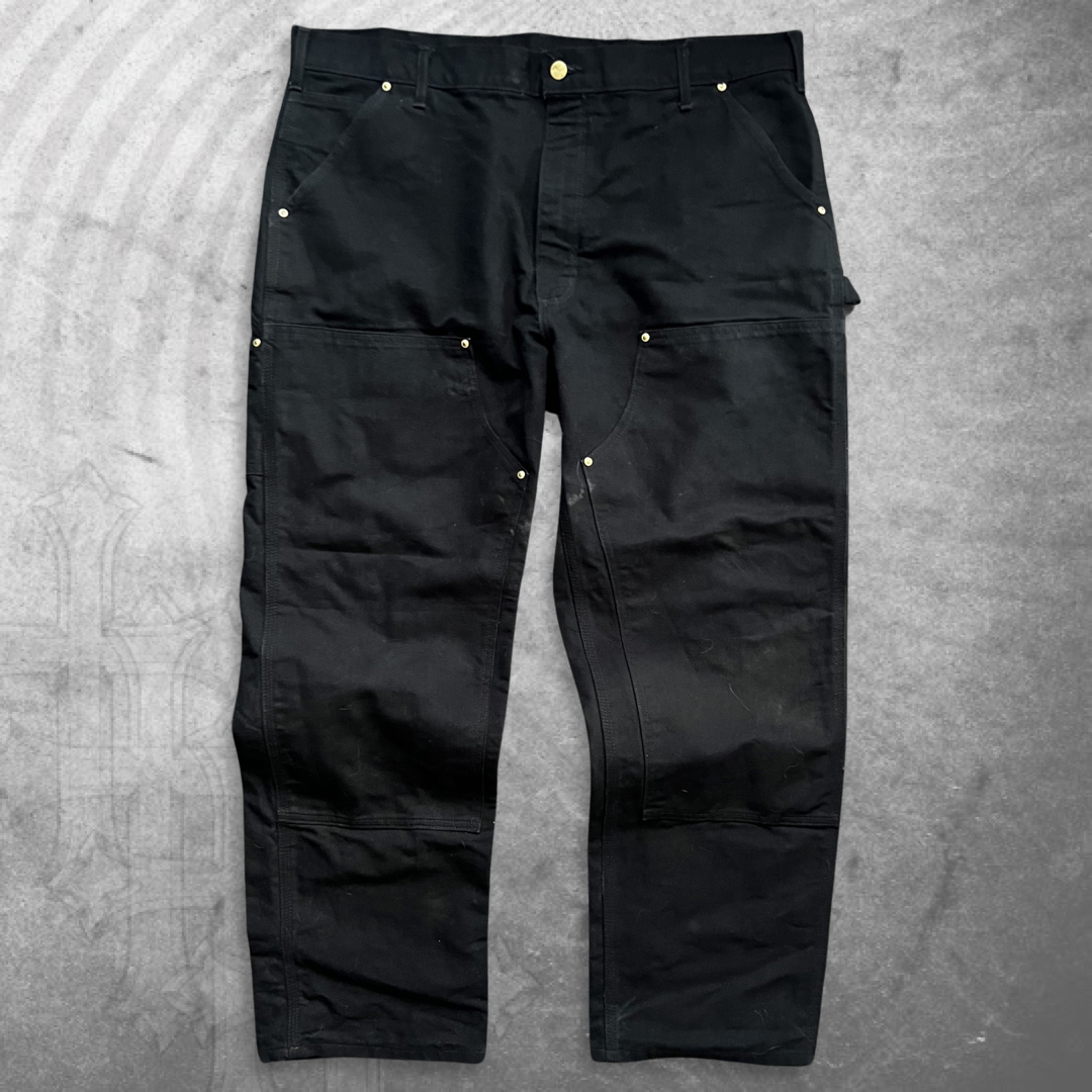 Black Cargo Carhartt Double Knee Pants 2000s (40x31)