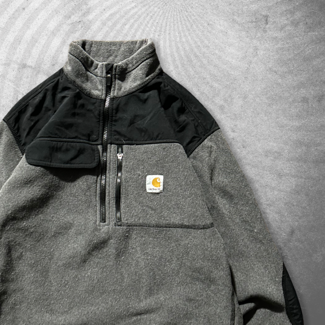 Grey Carhartt Quarter Zip Pullover 2000s (M)