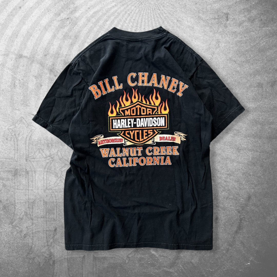 Black Harley Flame Eagle Shirt 1997 (M)