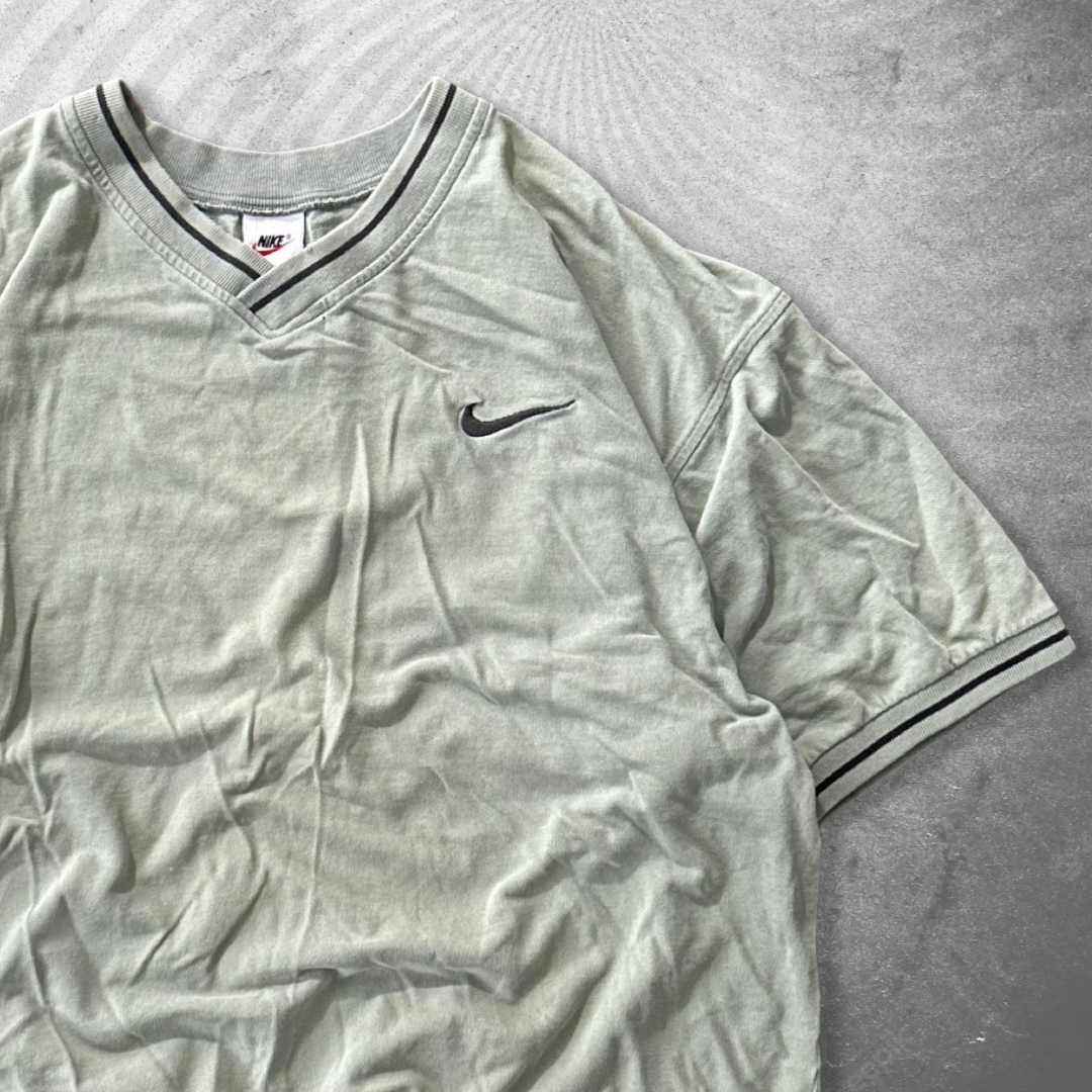 Sage Green Nike Ringer Shirt 1990s (XL)