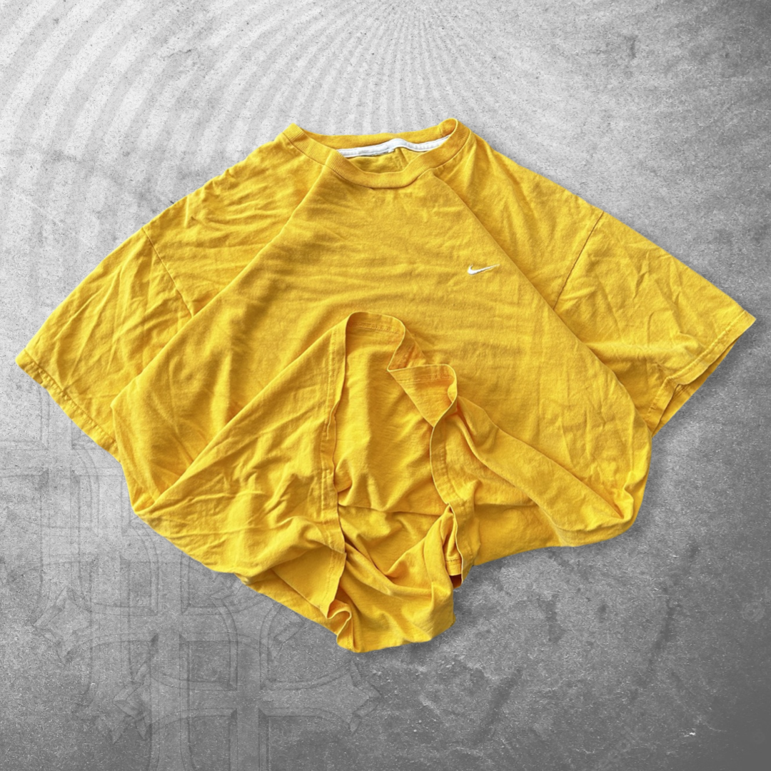 Yellow Nike Essential Swoosh Shirt 2000s (L)
