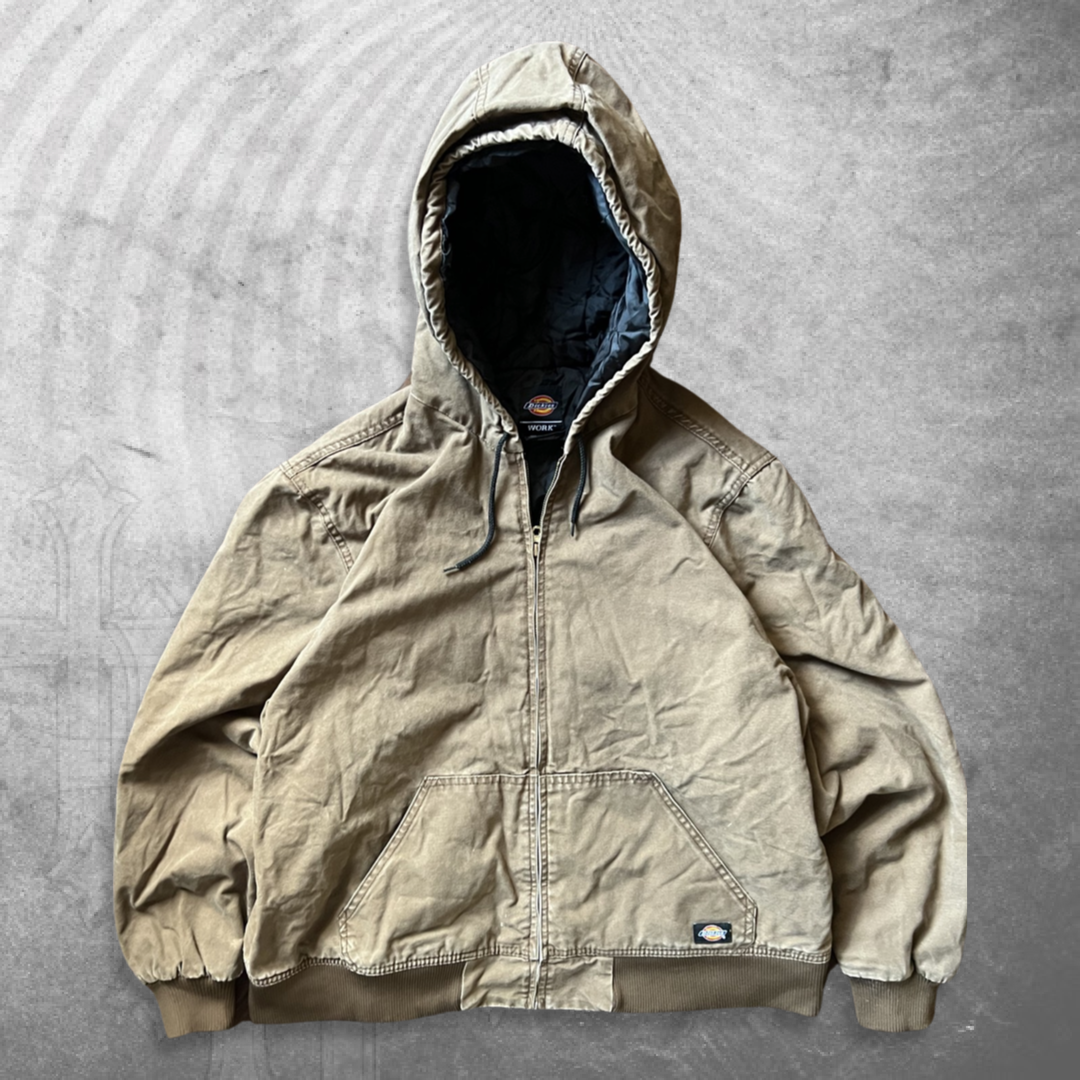 Camel Brown Dickies Hooded Work Jacket (XL)