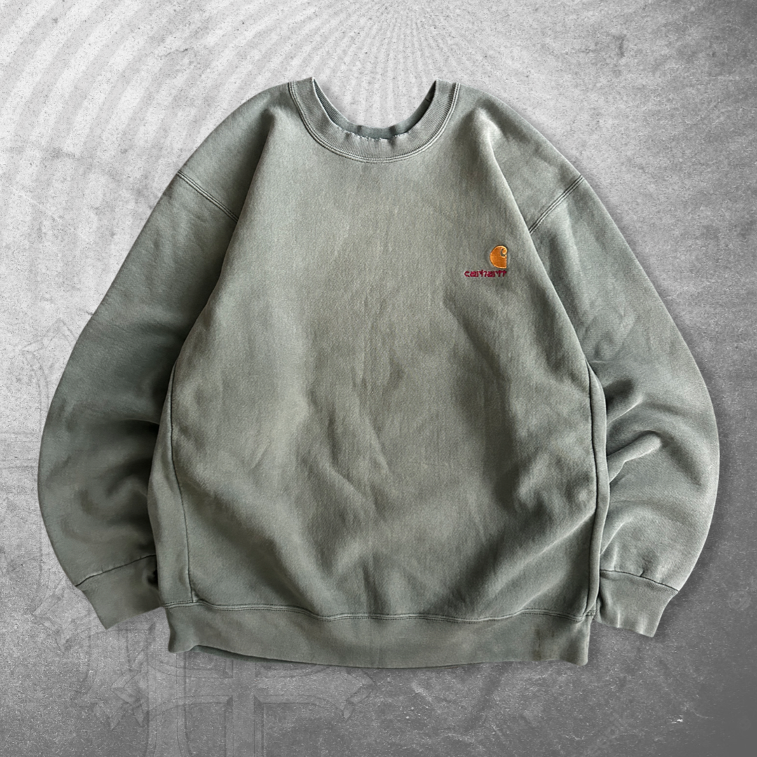 Sage Green Carhartt Sweatshirt 1990s (L)